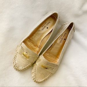 Kate Spade Gold Corrie Loafers 6